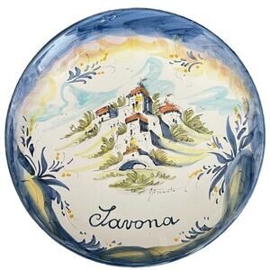 Hand Painted Signed Savona Italy Decor 10” Plate